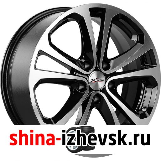 Колесный диск X-trike X113 7xR17 5×114.3 ET45 DIA60.1 черный глянцевый с полированной лицевой поверхностью в Ижевске
